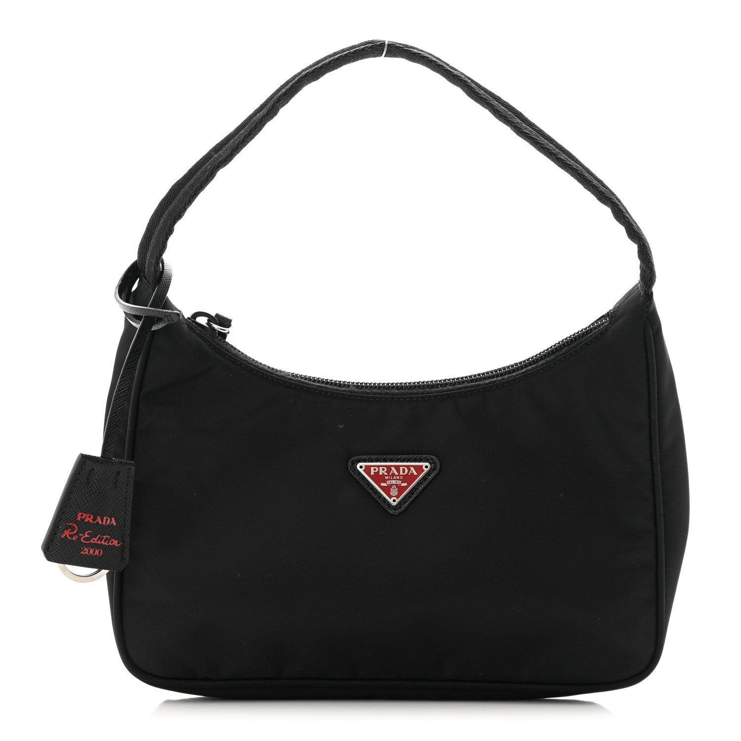 Prada Tessuto Nylon Saffiano Lunar New Year Mini Re-Edition 2000 Bag Black Fuoco 1 of 13