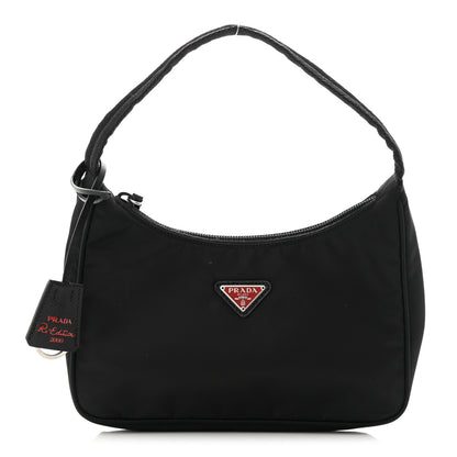 Prada Tessuto Nylon Saffiano Lunar New Year Mini Re-Edition 2000 Bag Black Fuoco 1 of 13