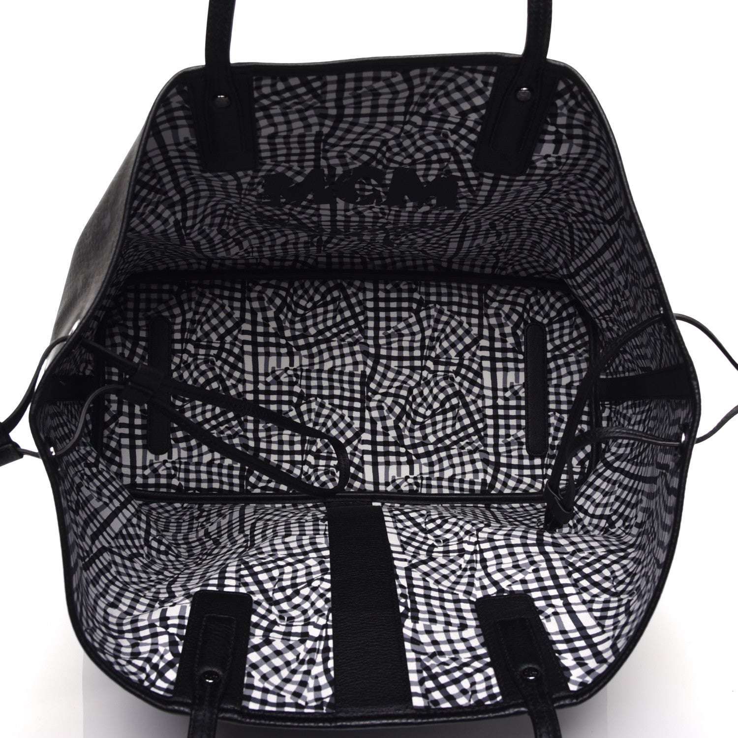 MCM Visetos Large Liz Reversible Shopper Tote Black 9 of 16