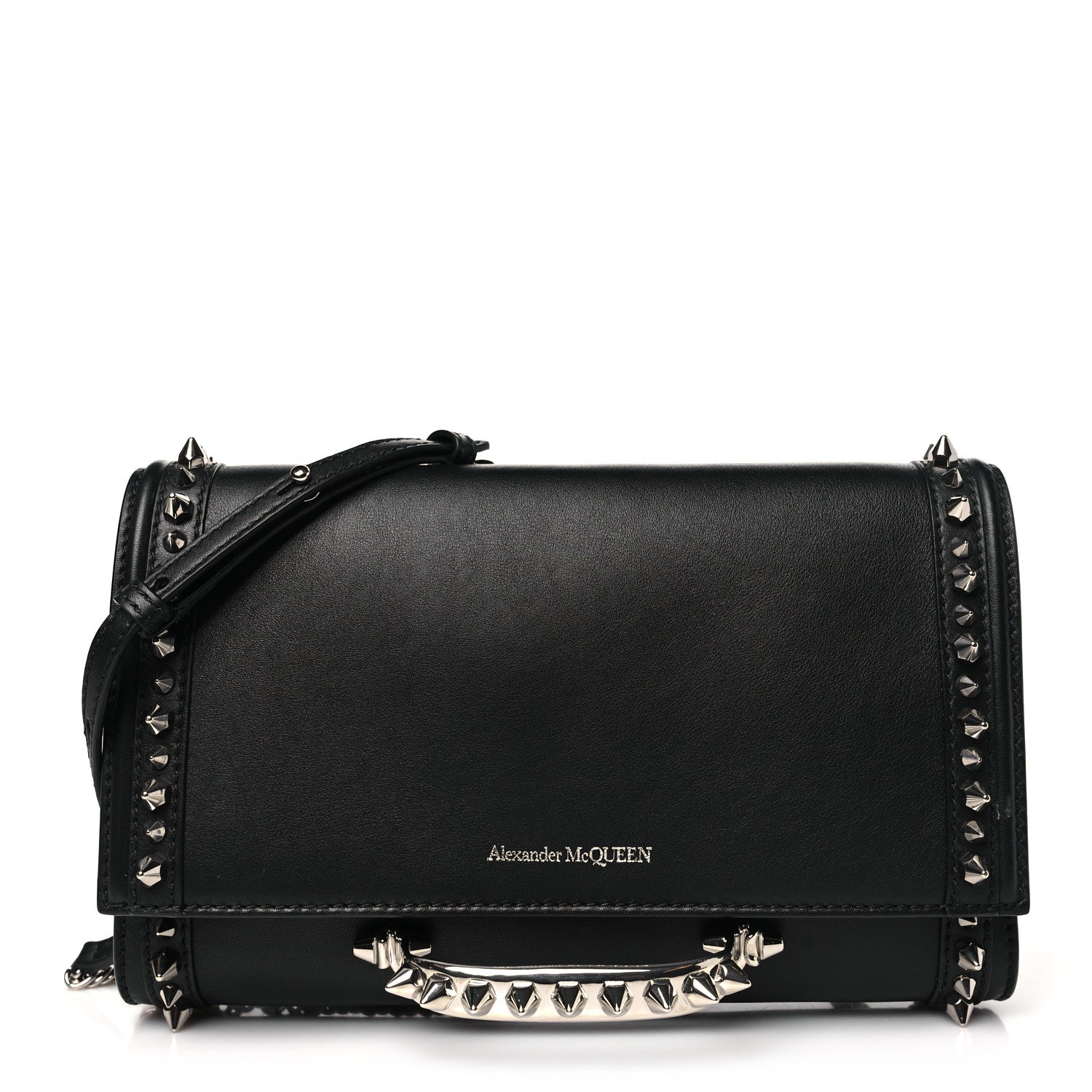 Alexander McQueen Calfskin Studded The Story Shoulder Bag Black 1 of 9