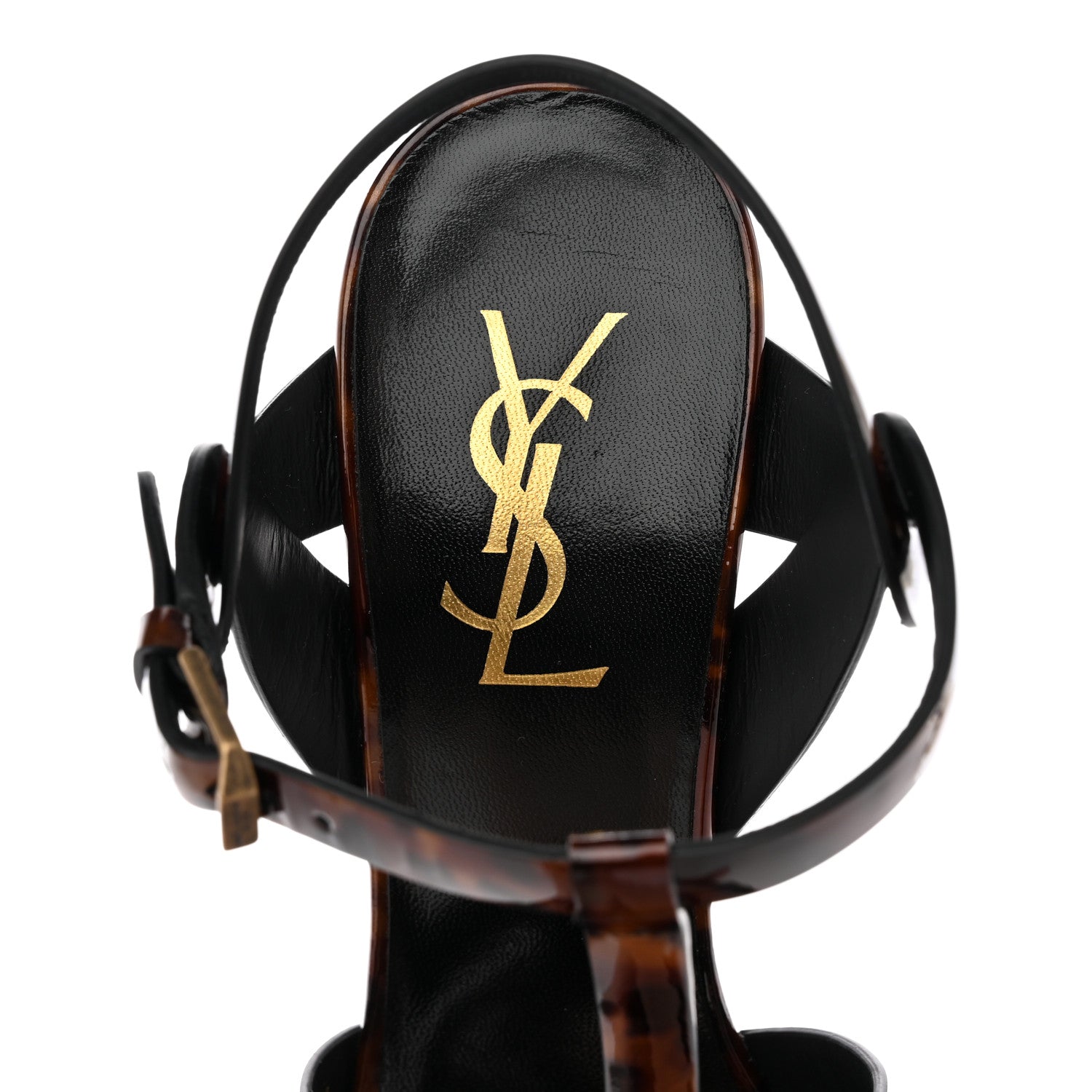 Saint Laurent Patent Tribute 105 Platform Sandals 37 Tortoiseshell 7 of 11