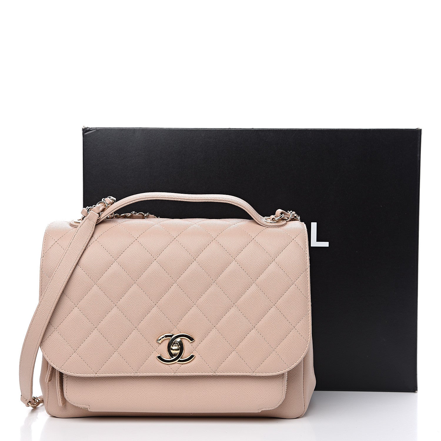 Chanel Caviar Quilted Large Business Affinity Flap Beige 12 of 12