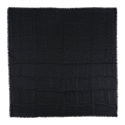 Louis Vuitton Silk Wool Monogram Shawl Black 1 of 3