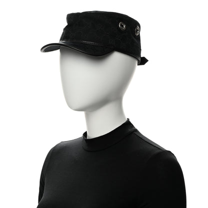 Gucci Monogram Canvas Military Hat S Black 2 of 9