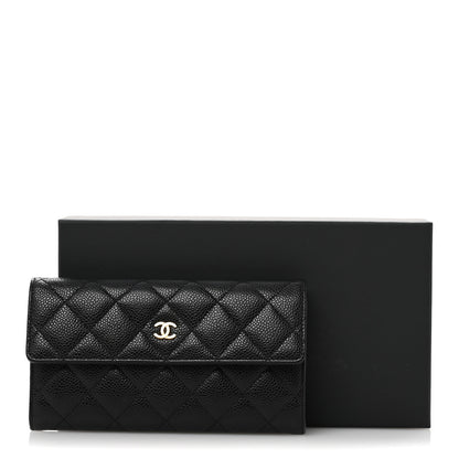 Chanel Caviar Quilted Large Gusset Flap Wallet Black 10 of 10