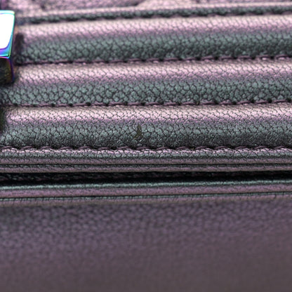 Chanel Iridescent Goatskin Quilted Medium Boy Flap Purple 11 of 11