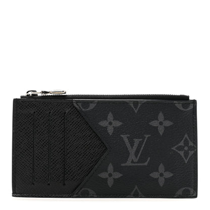 Louis Vuitton Monogram Eclipse Taiga Coin Card Holder 1 of 10