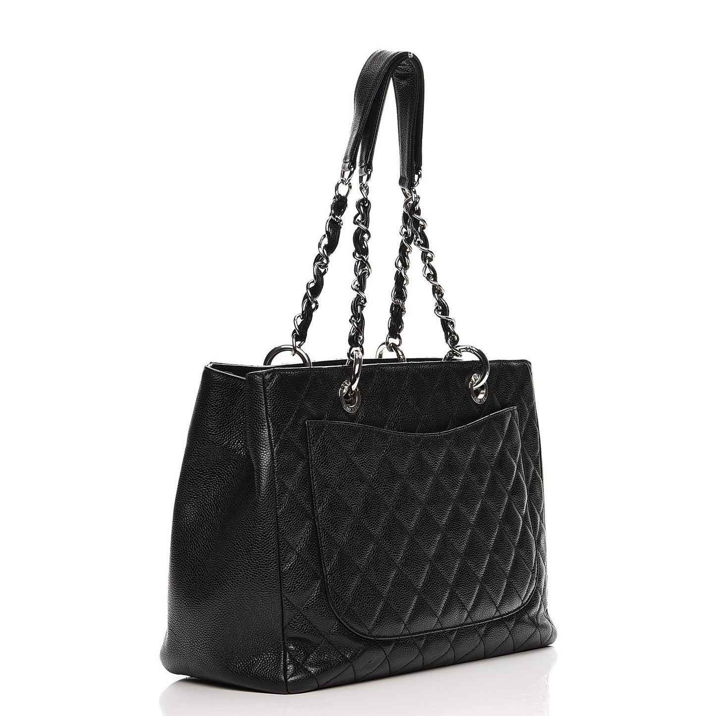 Caviar Quilted Grand Shopping Tote GST Black