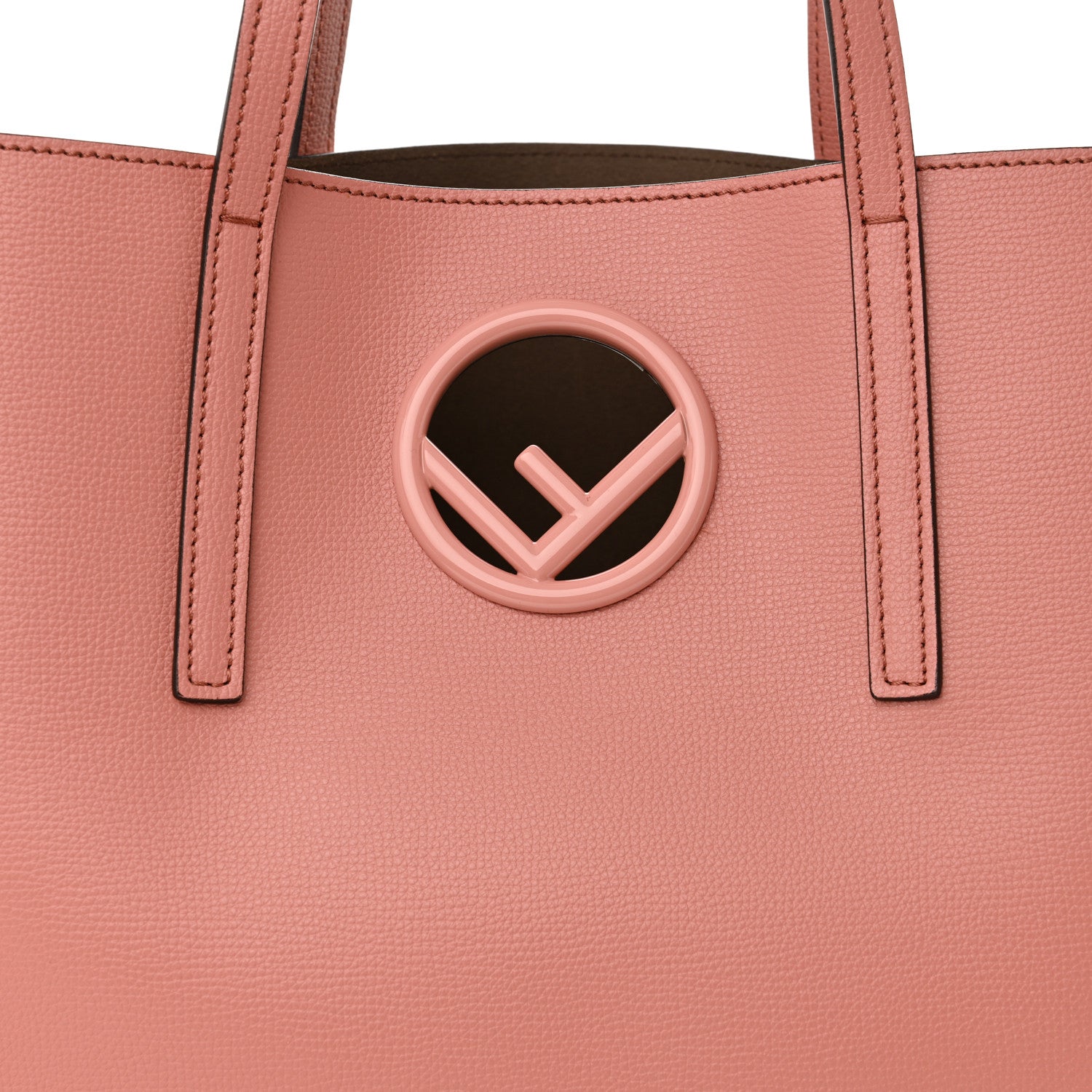 Fendi Vitello Vienna Enamel F is Fendi Shopping Tote Macaron Taupe 9 of 12