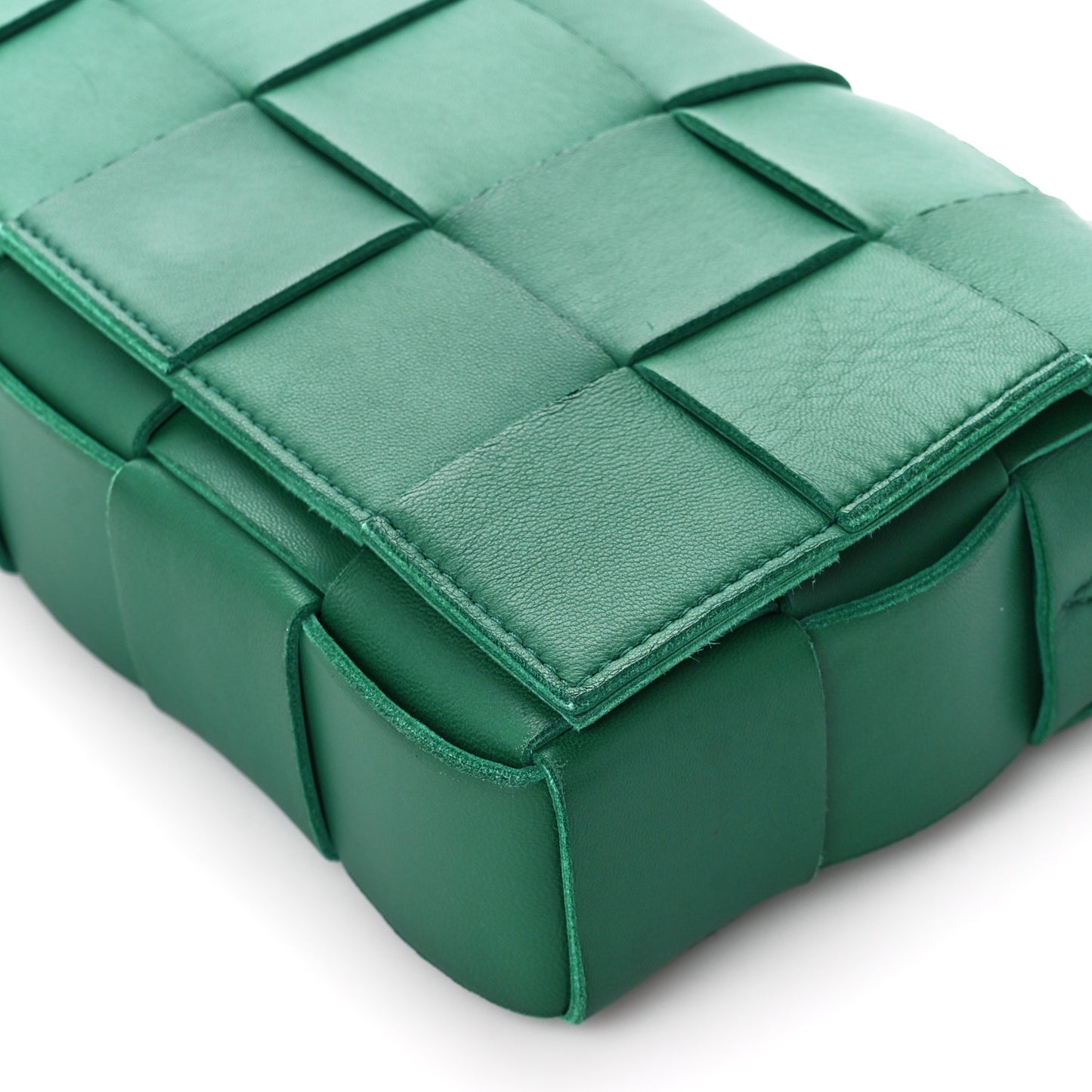 Lambskin Maxi Intrecciato Cassette Crossbody Bag Racing Green