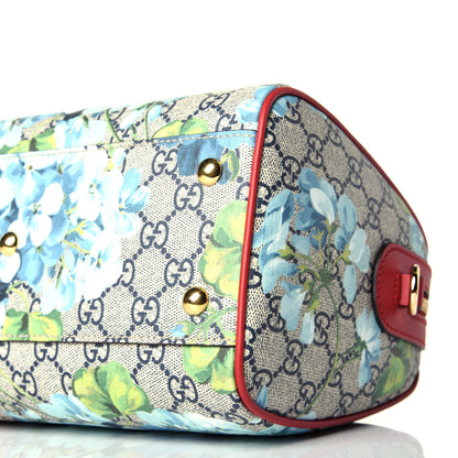 Gucci GG Supreme Monogram Blooms Small Boston Beige Blue Navy Hibiscus Red 10 of 10