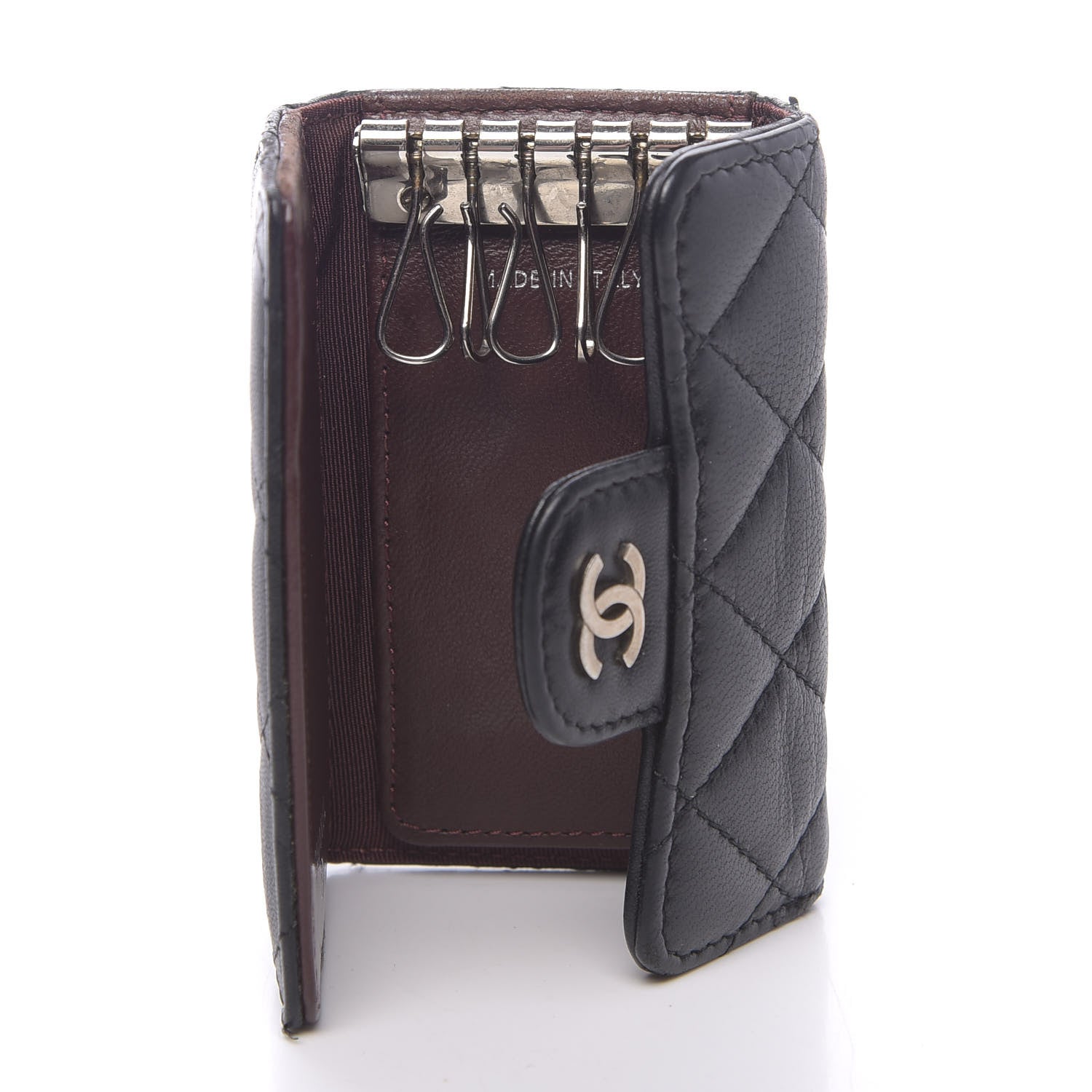 Chanel Lambskin Quilted 6 Key Holder Black 5 of 11
