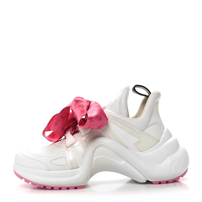 Louis Vuitton Calfskin Technical Nylon LV Archlight Sneakers 37 White Pink 1 of 9