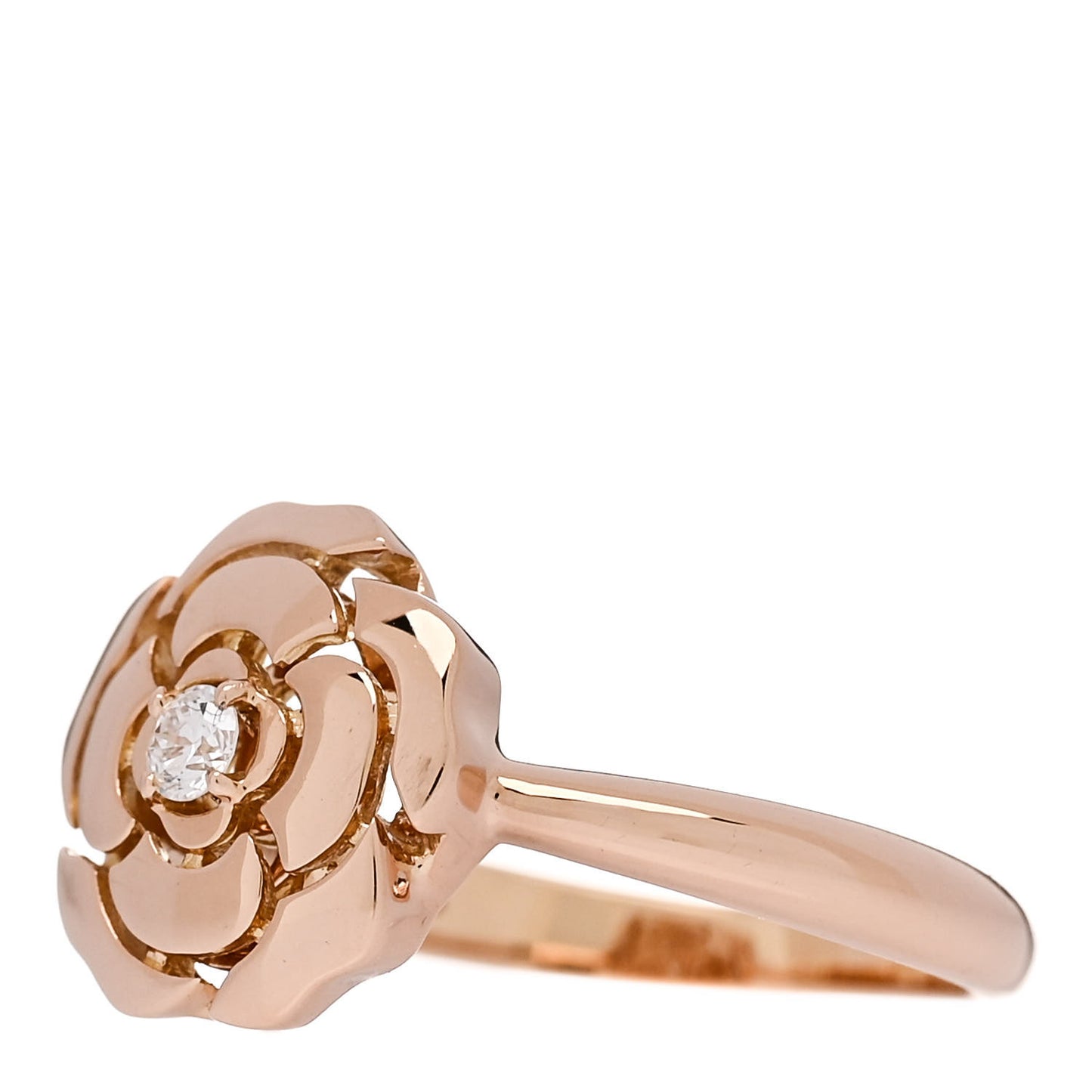 18K Rose Gold Diamond Extrait de Camelia Ring 49 4.75