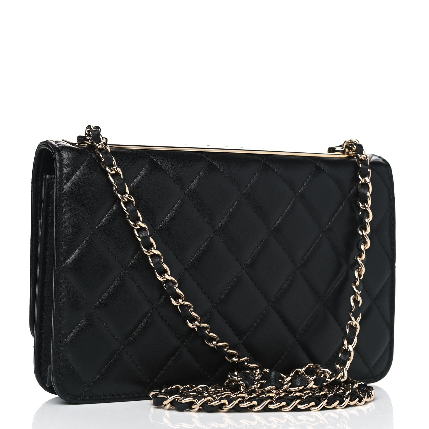Chanel Lambskin Quilted Trendy CC Wallet On Chain WOC Black 2 of 7