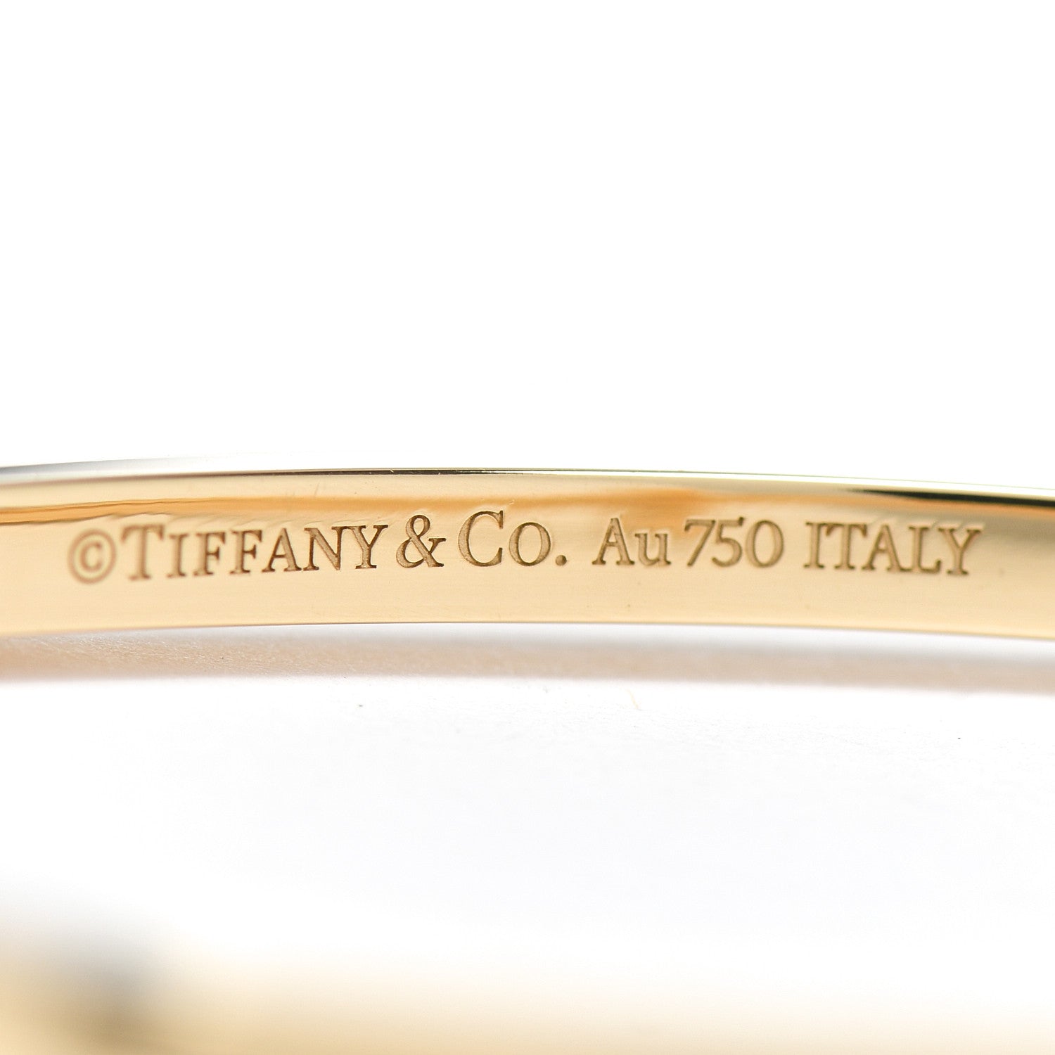 Tiffany 18K Yellow Gold Narrow T T1 Hinged Bangle Bracelet 4 of 4