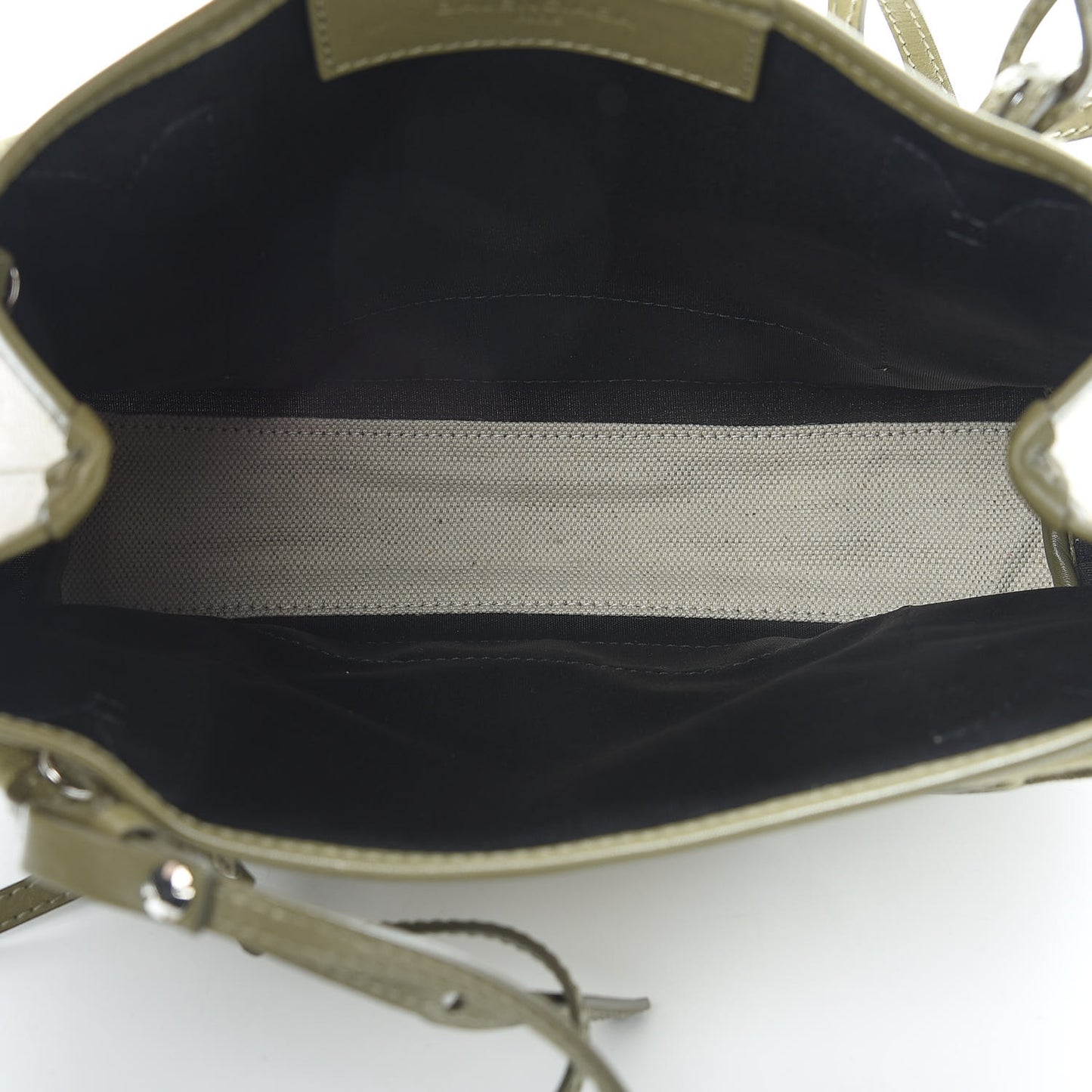 Cotton Canvas Calfskin Navy Cabas XS Natural Green