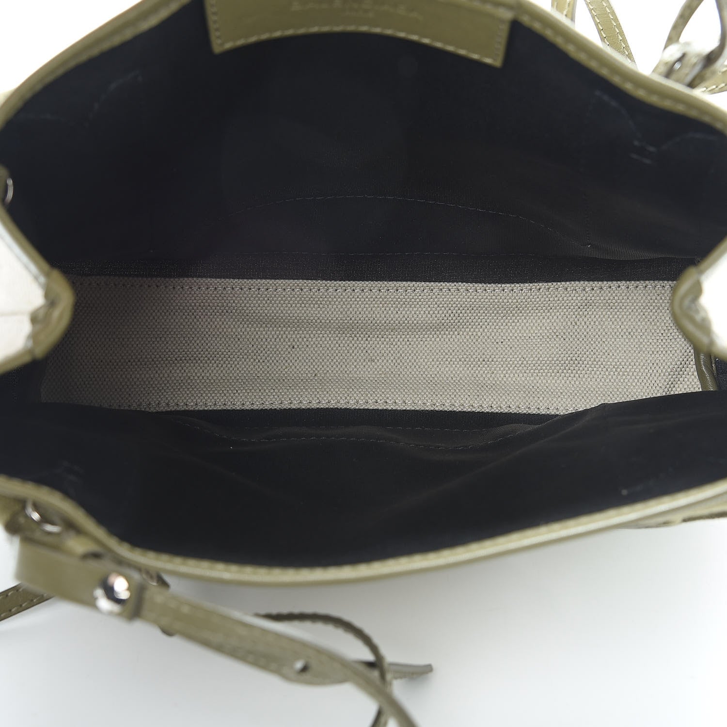 Balenciaga Cotton Canvas Calfskin Navy Cabas XS Natural Green 7 of 16