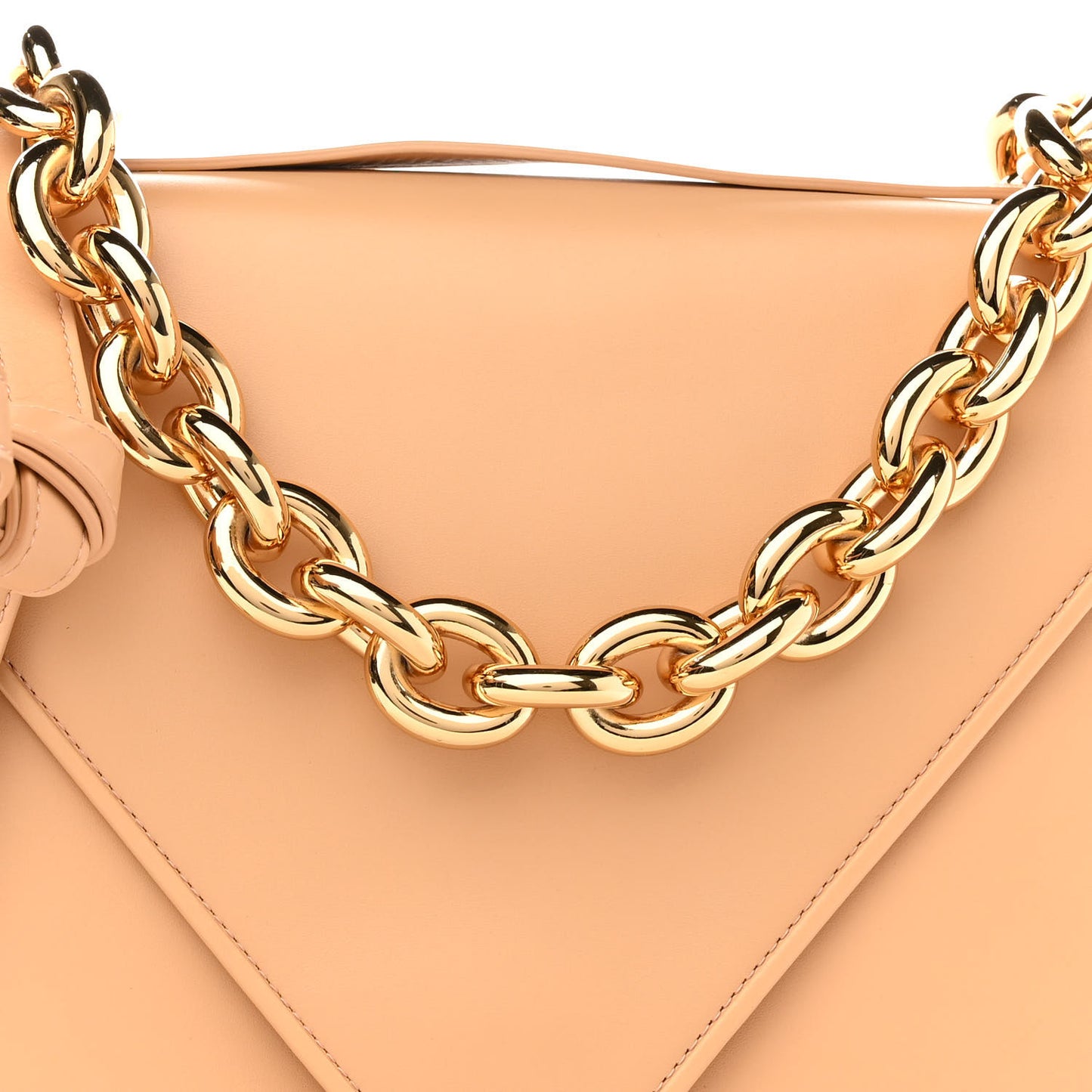 Calfskin Mount Envelope Bag Almond