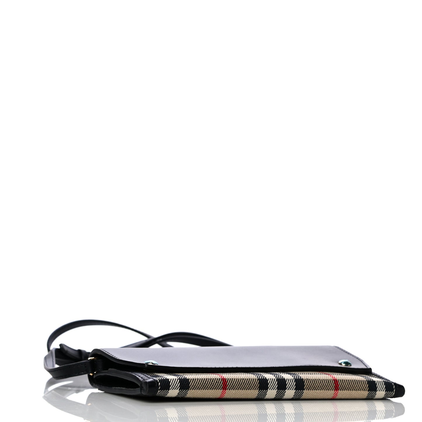 Calfskin Vintage Check Phone Pocket Crossbody Archive Beige Black