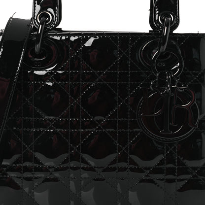 Christian Dior Ultraglossy Patent Cannage Small Lady Dior Black 8 of 13