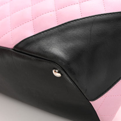 Chanel Calfskin Quilted Medium Cambon Tote Pink Black 10 of 16