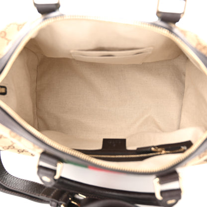 Gucci Monogram Vintage Web Medium Webby Bee Boston Dark Brown 5 of 12