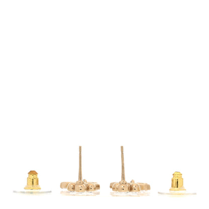 Chanel Crystal CC Cross Drop Earrings Gold 3 of 5