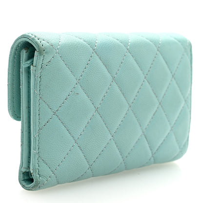 Chanel Caviar Quilted Medium Flap Wallet Light Blue 3 of 8