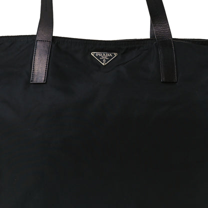Prada Tessuto Nylon Calfskin Shopping Tote Black 7 of 10