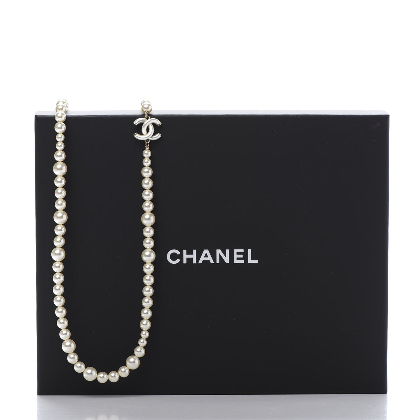 Pearl CC Long Necklace Gold
