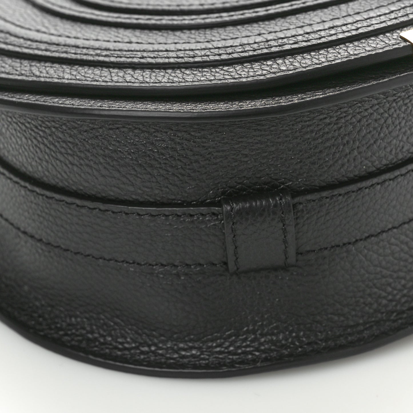Calfskin Medium Marcie Round Crossbody Bag Black