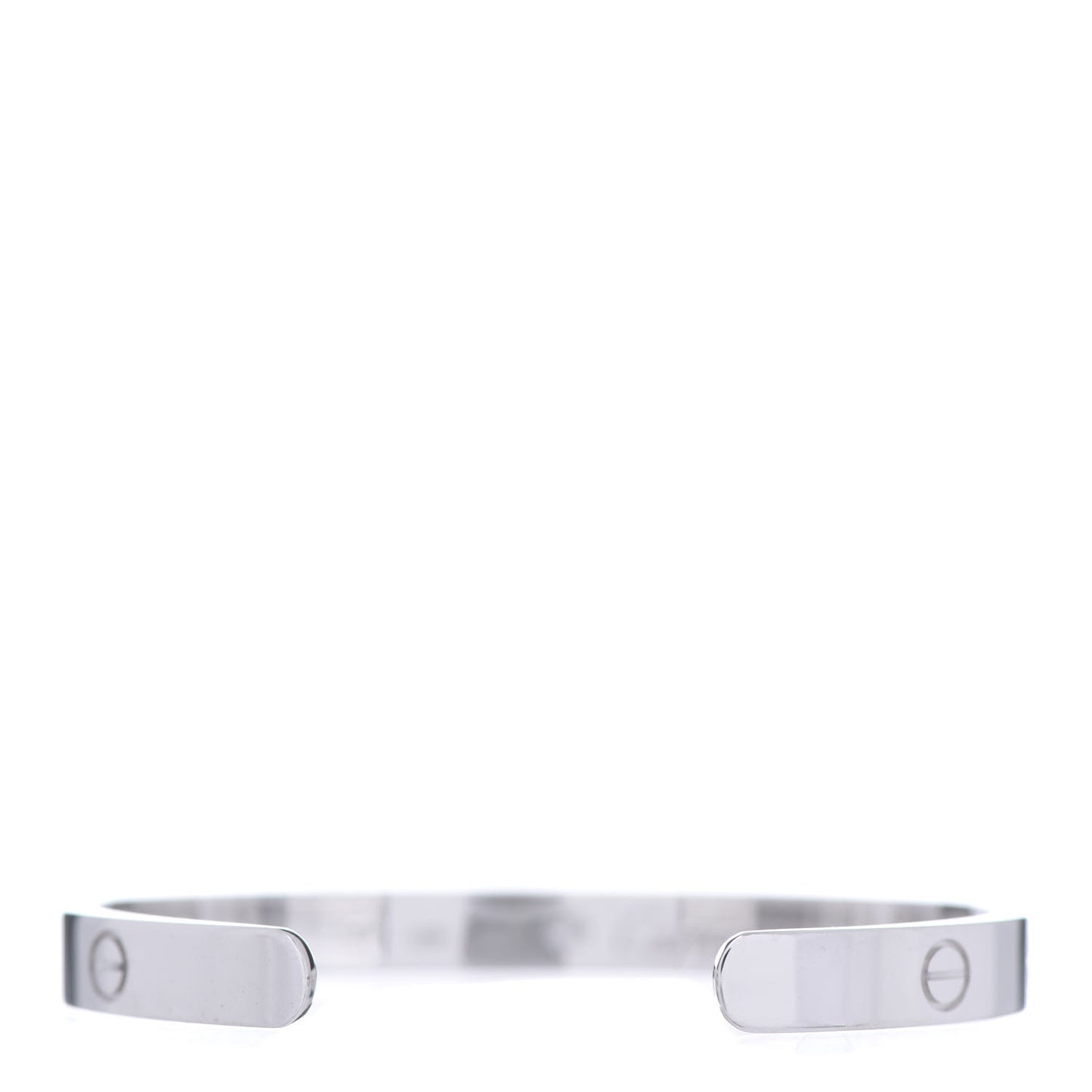 18K White Gold 1 Diamond LOVE Cuff Bracelet 17