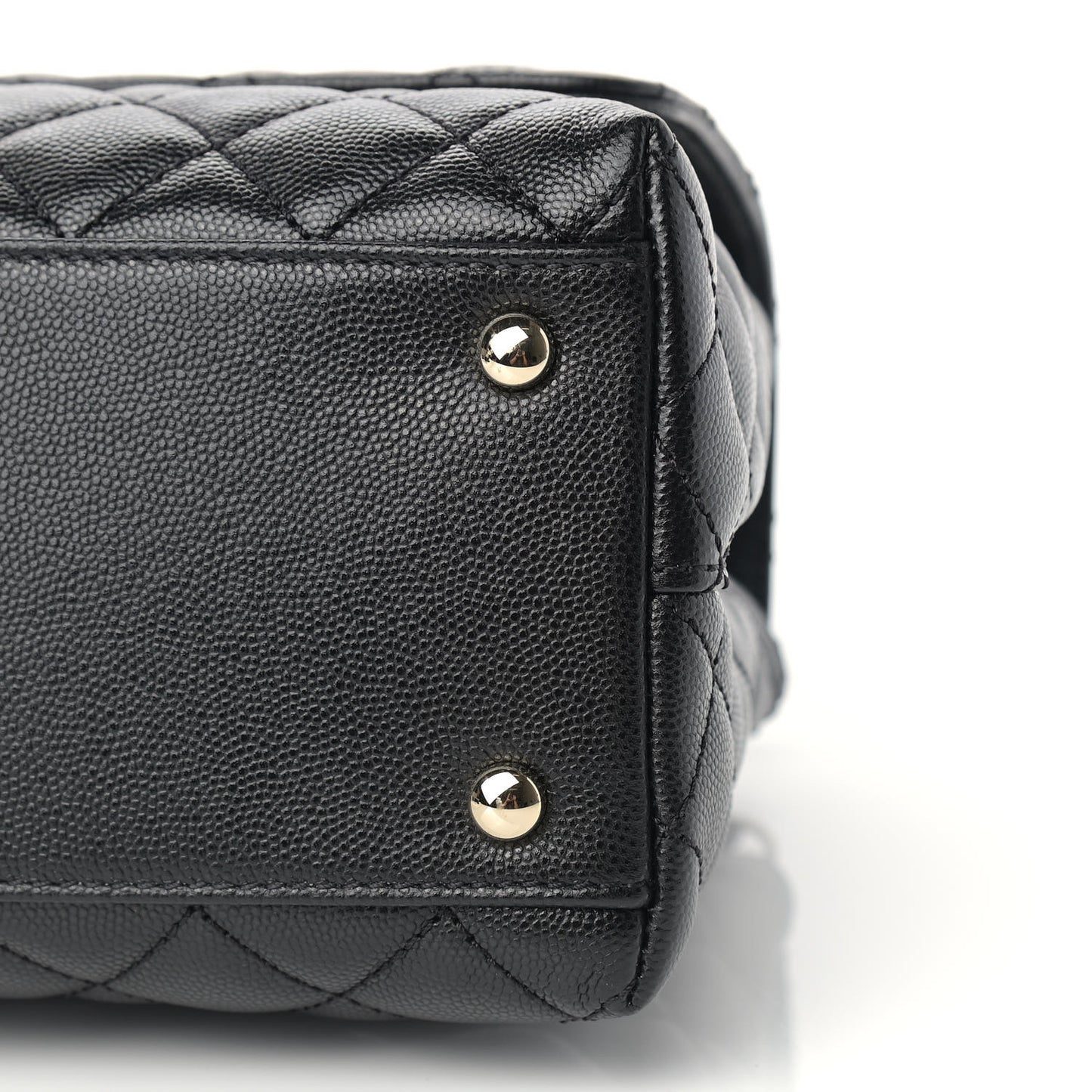 Caviar Quilted Small Coco Handle Flap Black