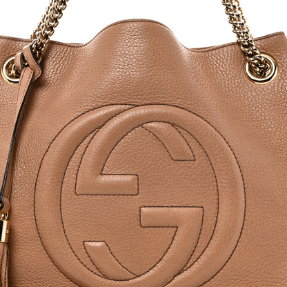 Gucci Pebbled Calfskin Medium Soho Chain Shoulder Bag Camelia 8 of 10
