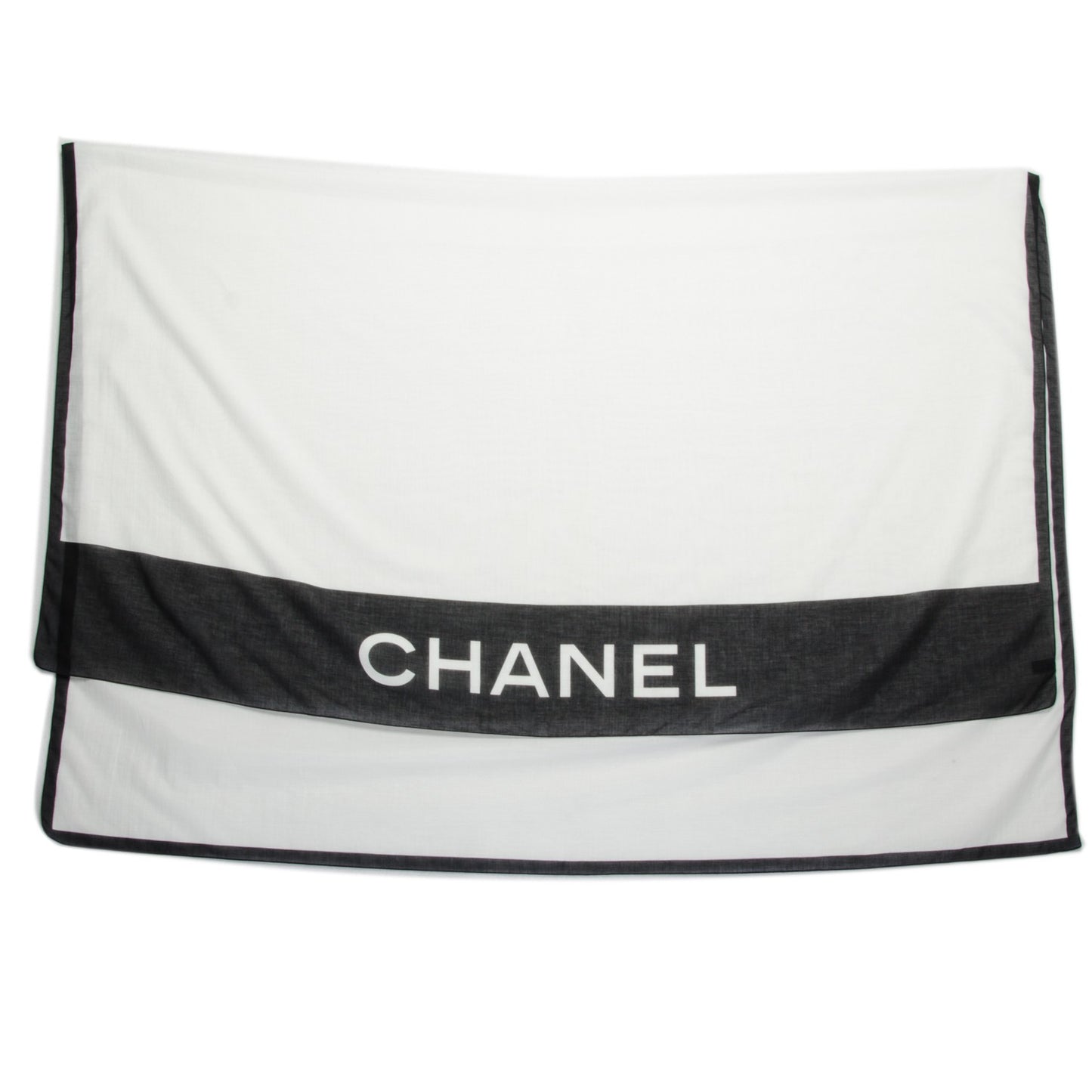 Cotton CC Scarf Black White