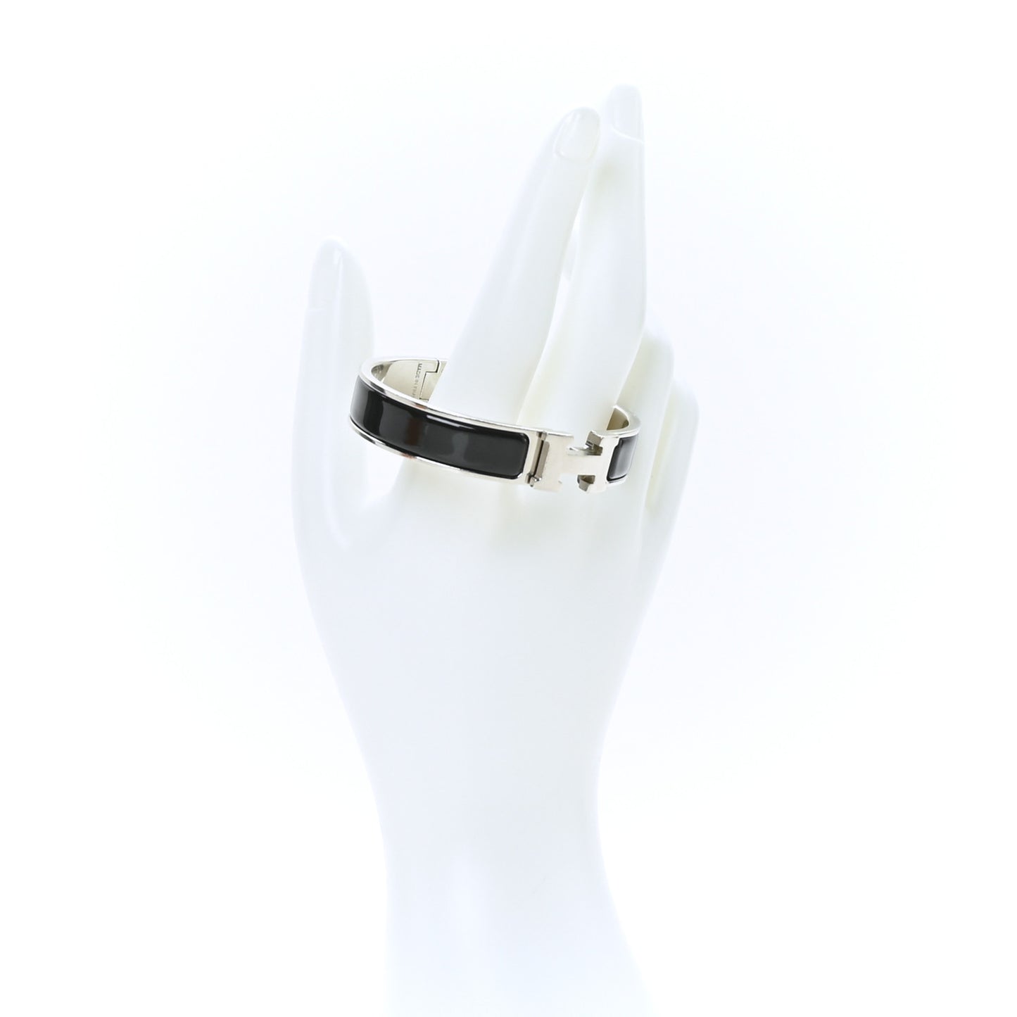 Enamel Narrow Clic Clac H Bracelet PM Black