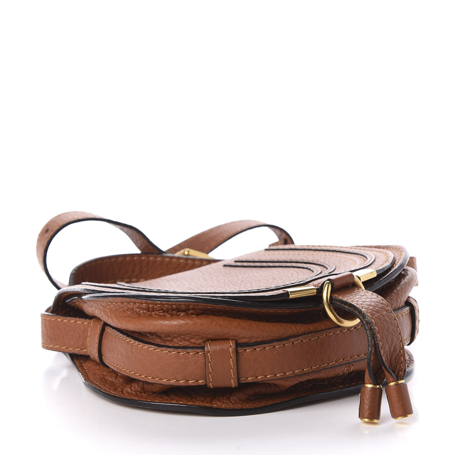 Chloe Calfskin Mini Marcie Round Crossbody Bag Tan 4 of 9