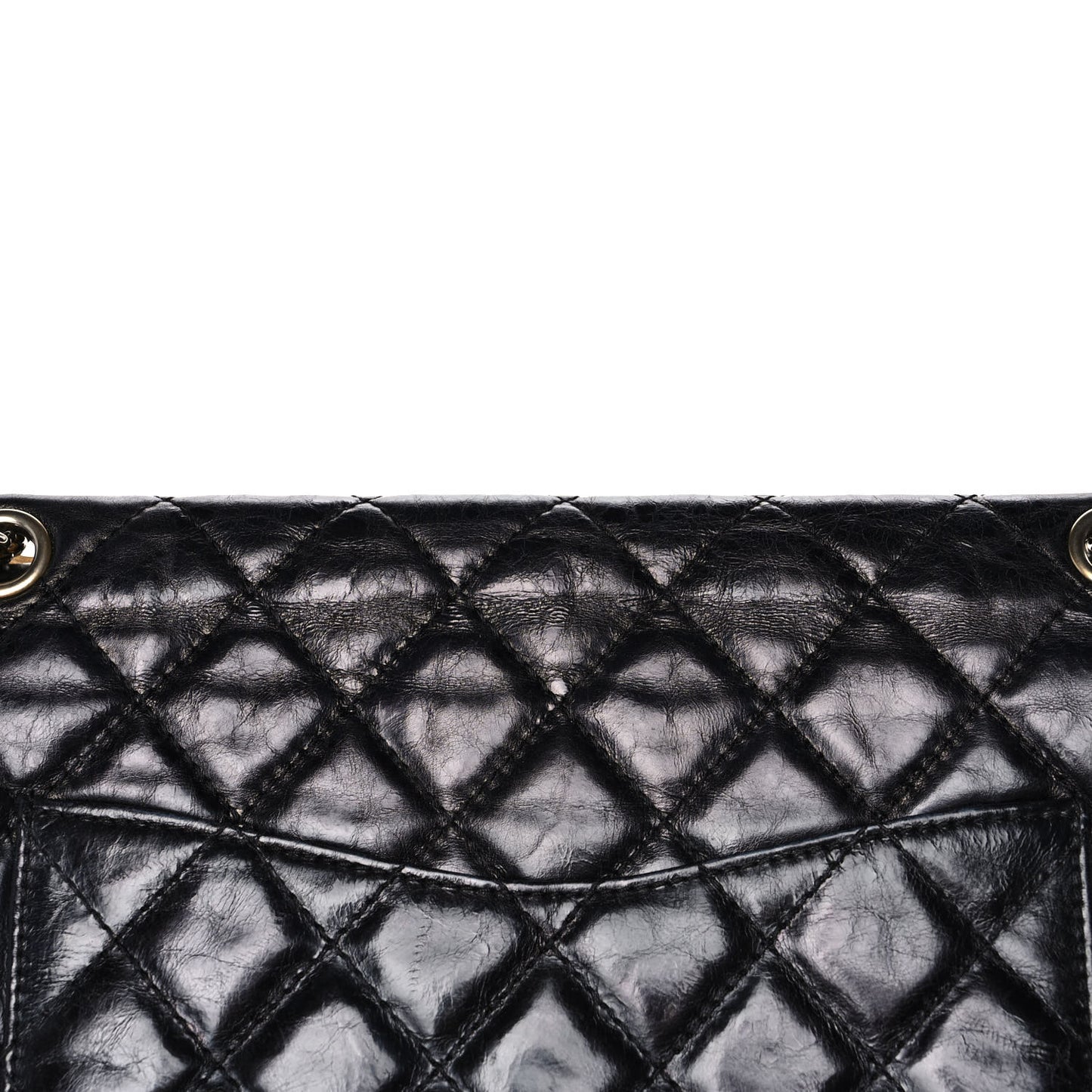 Glazed Aged Calfskin Quilted 2.55 Reissue 227 Flap Dark Navy