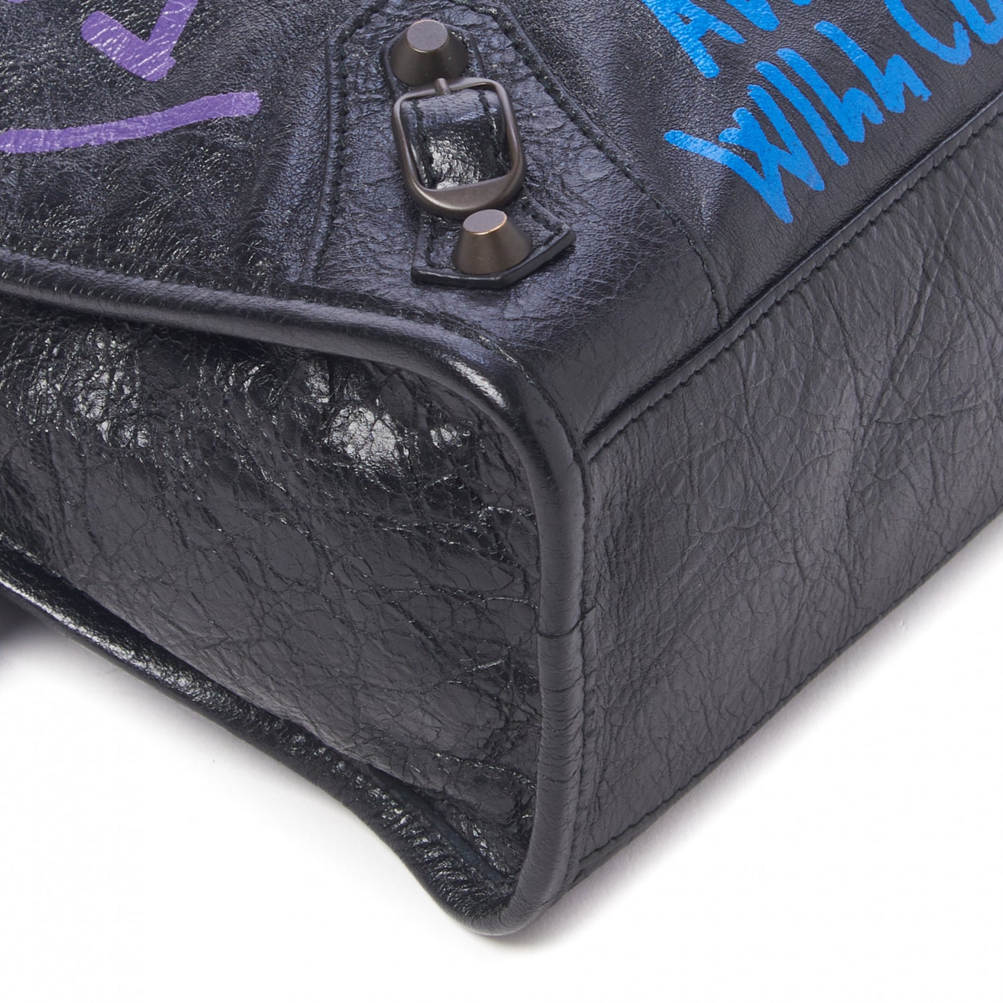 Agneau Arena Graffiti All Over Classic Hardware S City Black Bleu Violet