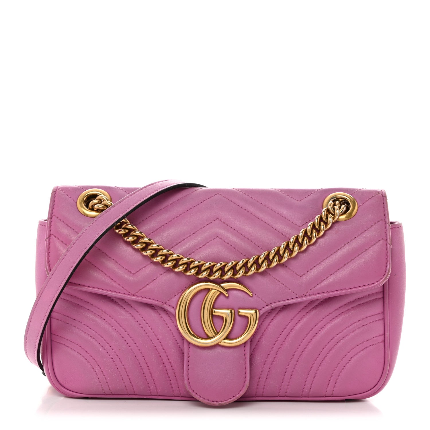 Gucci Calfskin Matelasse Small GG Marmont Shoulder Bag 1 of 13