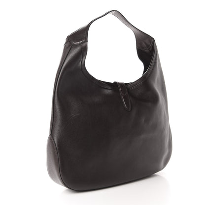 Gucci Soft Grained Calfskin Web Large Jackie Hobo Dark Brown 4 of 11