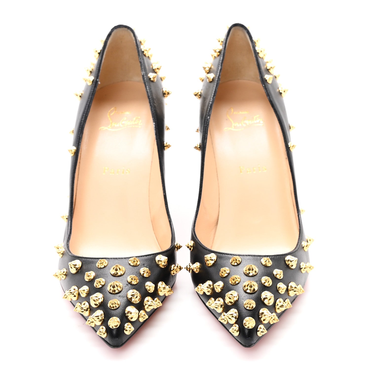 新品✨ルブタンROUCOULOUCOU 100 NAPPA SHINY　37.5 Christian Louboutin Shiny Nappa Studded Aimantaclou 100 Pumps 39