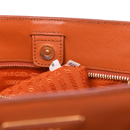 Prada Saffiano Lux Small Tote Papaya 9 of 10