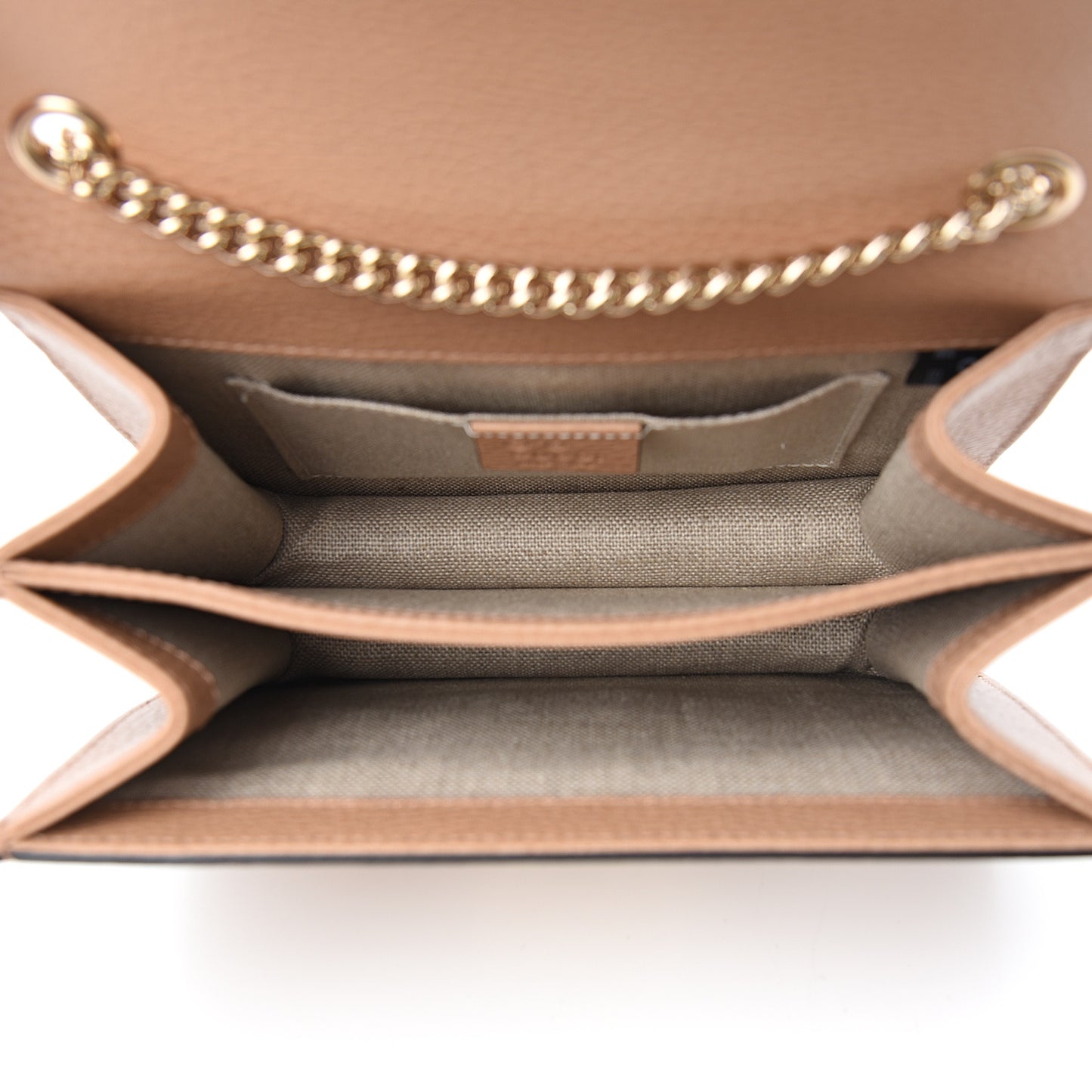 Dollar Calfskin Small Interlocking G Shoulder Bag Camelia