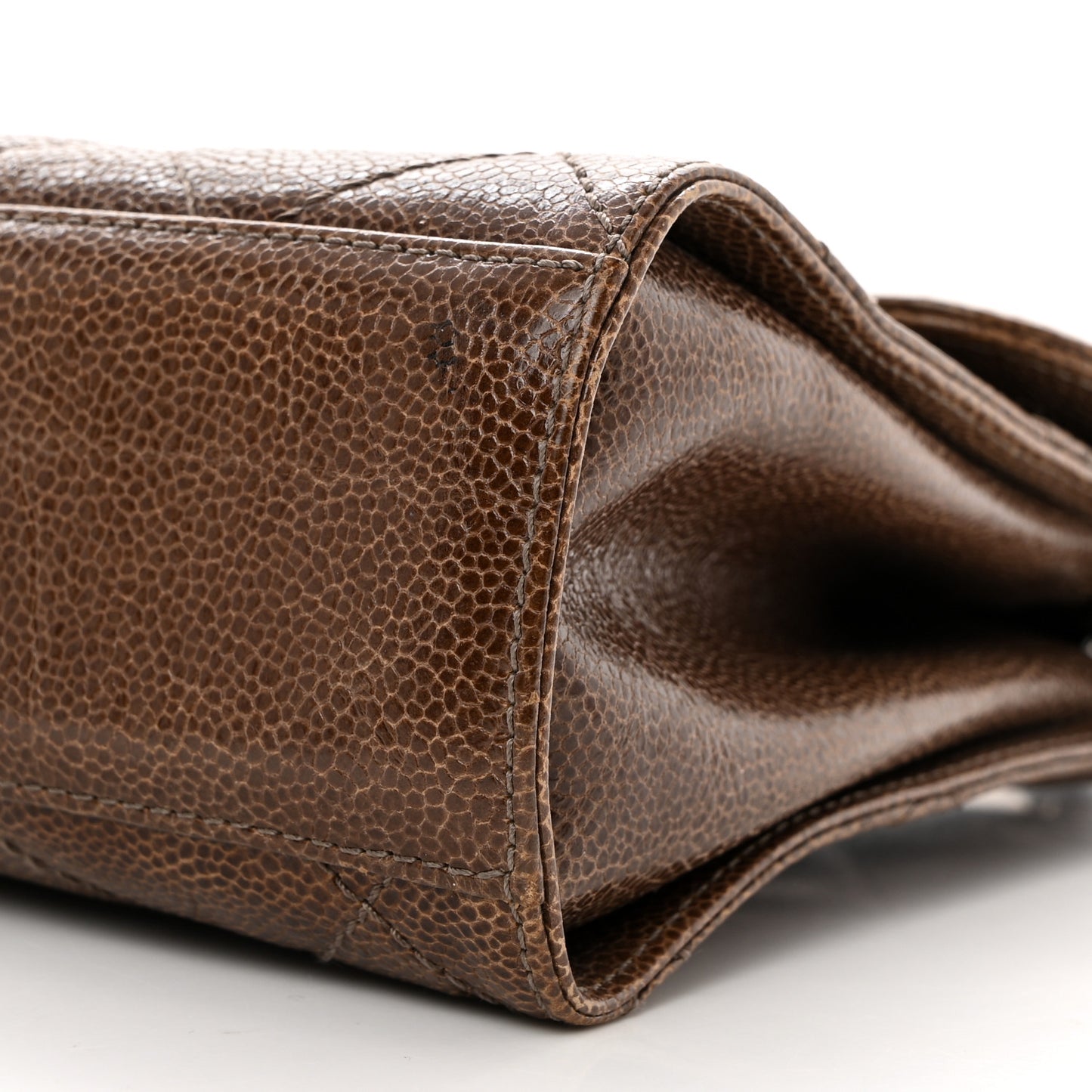 Crumpled Grained Calfskin Medium CC Crave Flap Brown