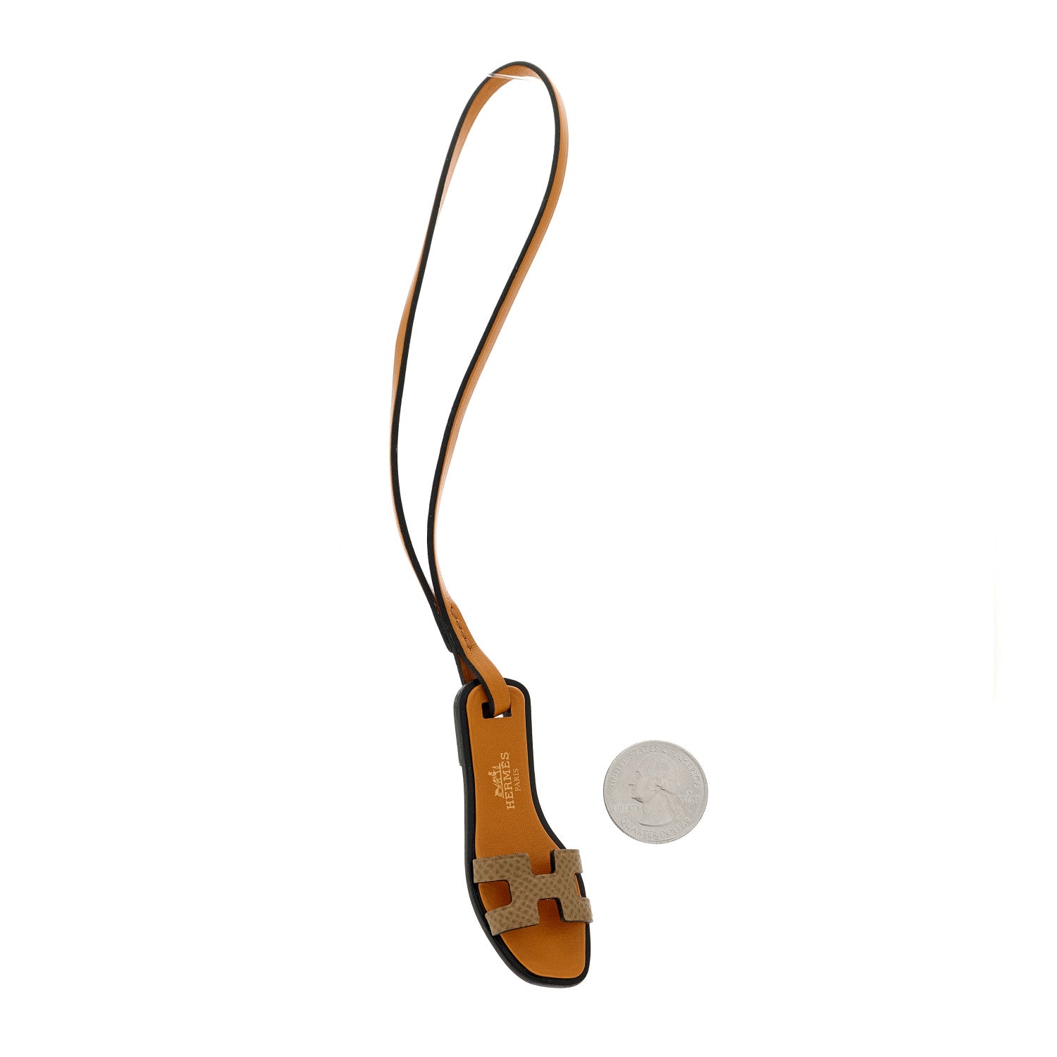 Hermes Epsom Butler Calfskin Hunter Oran Nano Bag Charm Etoupe 2 of 4