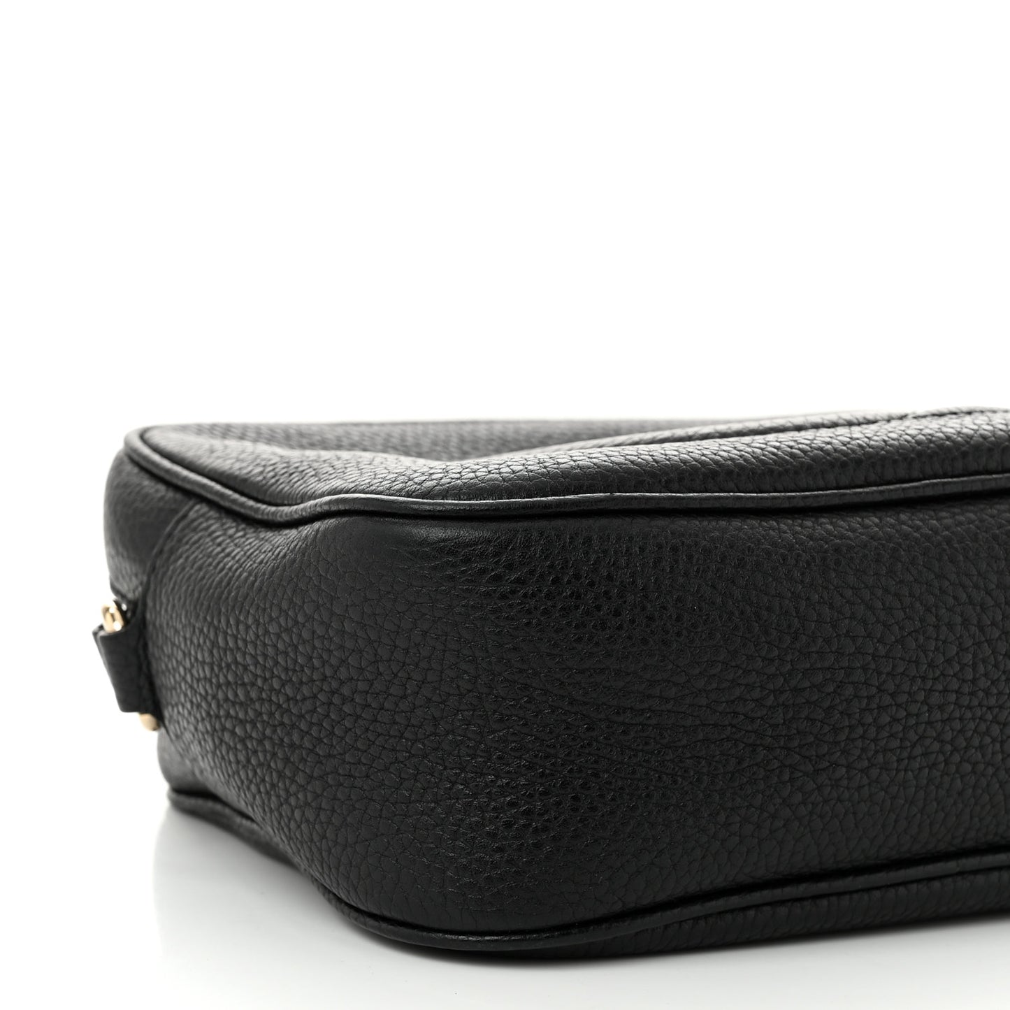 Pebbled Calfskin Small Soho Disco Bag Black