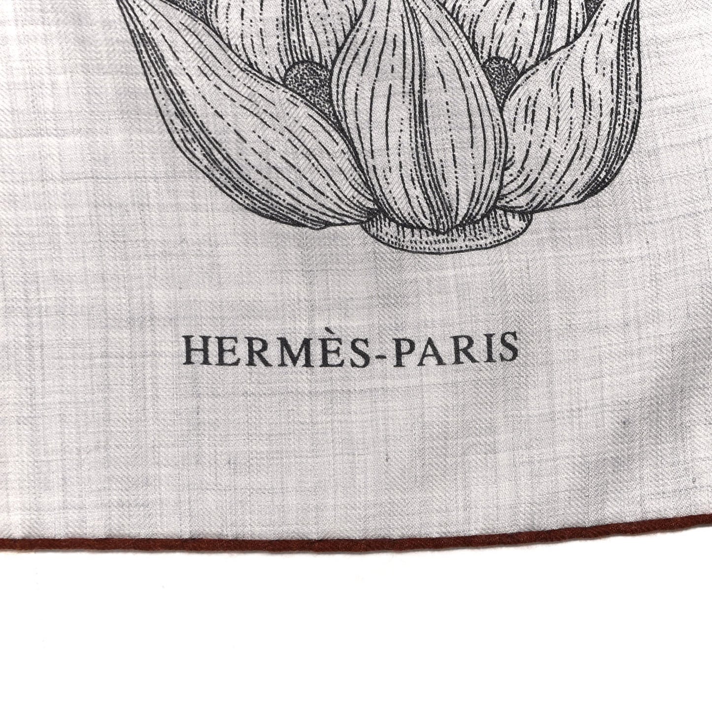 Cashmere Silk Index Palmarum Finesse Shawl 140 Gris Chine Bronze