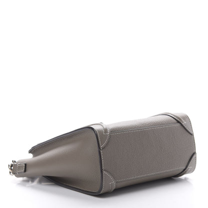 Celine Drummed Calfskin Nano Luggage Souris 4 of 10